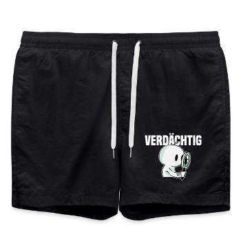 Detektiv - Badeshorts - Schwarz - Vorne - AI Model Male 185 light (185cm)