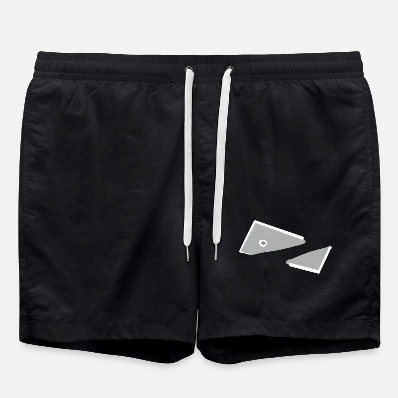 Abstract Fish Monochrome Triangles  - Swim Trunks - black