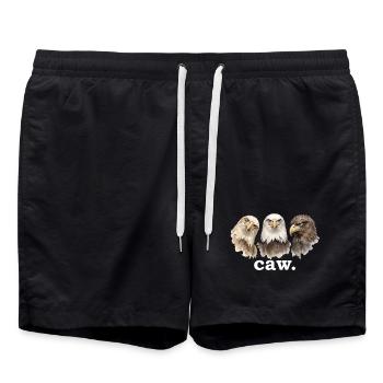 eagle croak funny eagle lover funny croak - Swim Trunks - black - Front - AI Model Male 185 light (185cm)