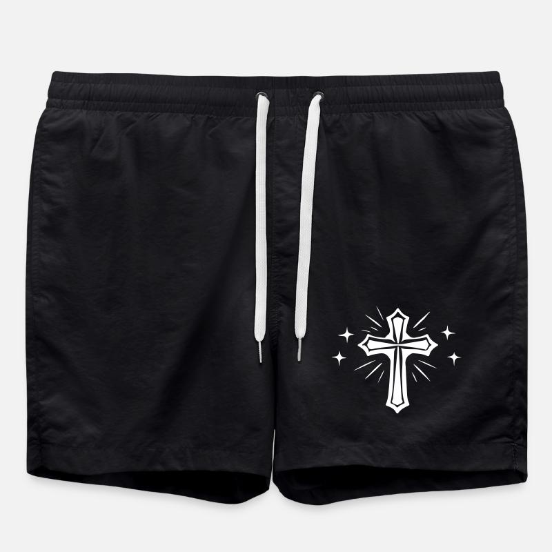 Cross Christian Symbolism - Swim Trunks - black