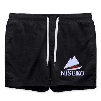 Ski, Snowboard, Niseko - Badeshorts - Schwarz - Vorne - AI Model Male 185 light (185cm)