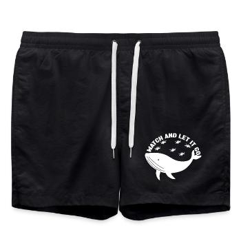 Watch And Let It Go Whales Aquarist Whale - Badeshorts - Schwarz - Vorne - AI Model Male 185 light (185cm)
