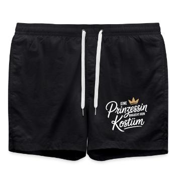 Princess doesn't need a costume carnival carnival - Swim Trunks - black - Front - AI Model Male 185 light (185cm)