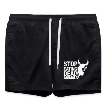Arrêtez de manger des animaux morts - Short de bain - noir - Devant - AI Model Male 185 light (185cm)