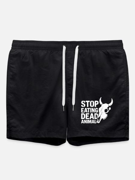 Stop Eating Dead Animals - Swim Trunks - black