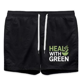 Certified Clinical Botanical Wellness Expert - Swim Trunks - black - Front - AI Model Male 185 light (185cm)