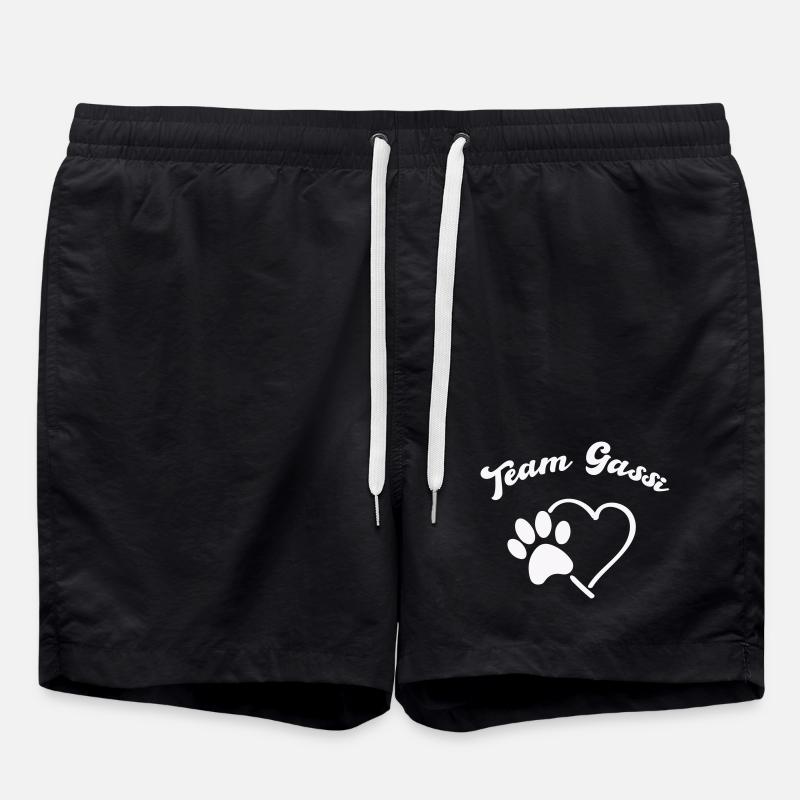 Team Gassi Herzpfote Logo - Badeshorts - Schwarz