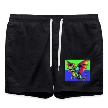 dragon - Swim Trunks - black - Front - AI Model Male 185 light (185cm)
