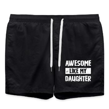 Awesome Like My Daughter - Swim Trunks - black - Front - AI Model Male 185 light (185cm)