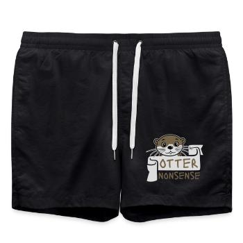 Otter Nonsense Lustig Wortspiel Otter Liebe Spruch - Badeshorts - Schwarz - Vorne - AI Model Male 185 light (185cm)