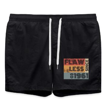 65. Birthday Flawless since 03/1961 - Swim Trunks - black - Front - AI Model Male 185 light (185cm)