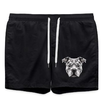 Pitbull Bulldogge Pittie American Pitbull Terrier - Badeshorts - Schwarz - Vorne - AI Model Male 185 light (185cm)