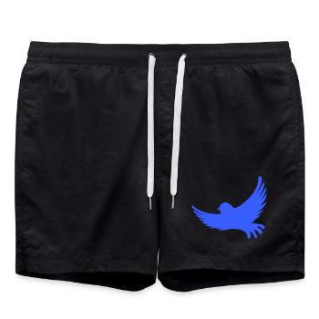 Blue-winged pigeon in flight - Swim Trunks - black - Front - AI Model Male 185 light (185cm)