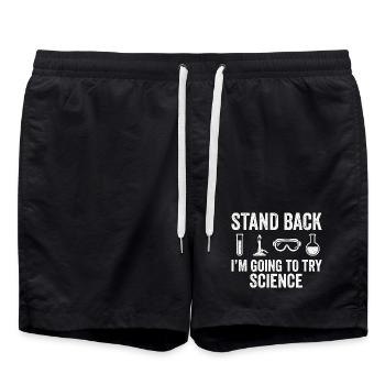 Wissenschaft Humor Shirt für Chemie Fans - Badeshorts - Schwarz - Vorne - AI Model Male 185 light (185cm)