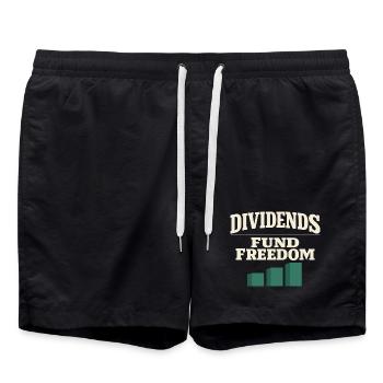 Long-term investor buys and holds - Swim Trunks - black - Front - AI Model Male 185 light (185cm)