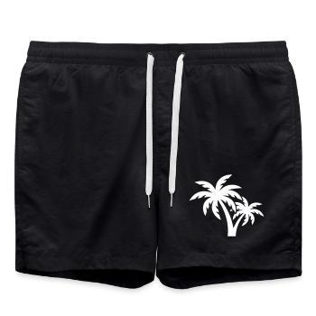 Palm Tree Symbol Beach - Swim Trunks - black - Front - AI Model Male 185 light (185cm)