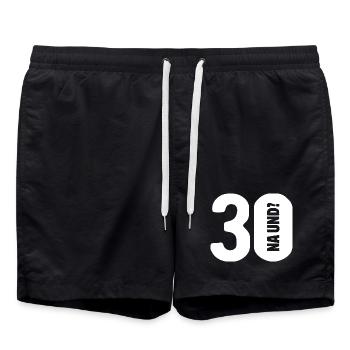 30 So what? Not so bad - birthday - Swim Trunks - black - Front - AI Model Male 185 light (185cm)