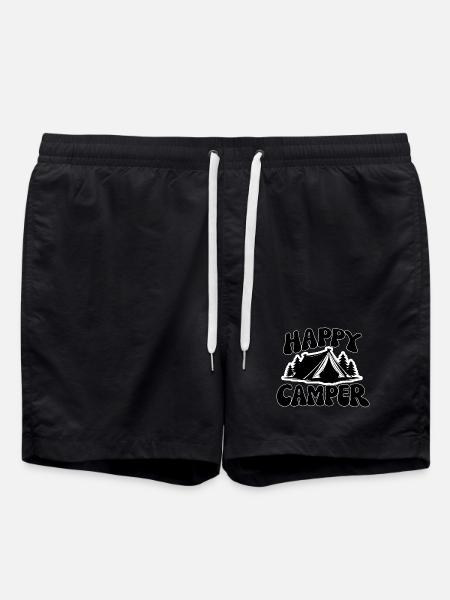 Happy Camper Zelt Graphic - Badeshorts - Schwarz