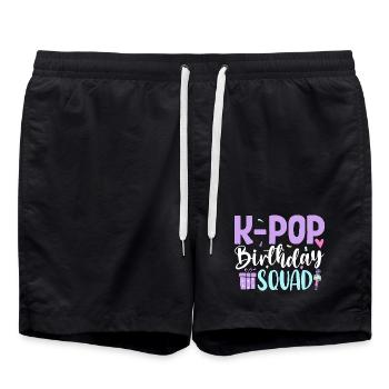 K Pop Birthday Squad - Swim Trunks - black - Front - AI Model Male 185 light (185cm)