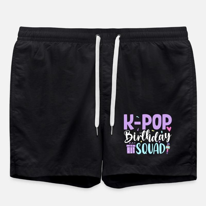 K Pop Birthday Squad - Swim Trunks - black
