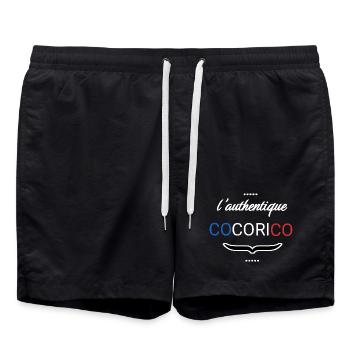 Cocorico – Design Français Minimaliste - Short de bain - noir - Devant - AI Model Male 185 light (185cm)