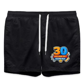 30 Jahre Baujahr Gut - Badeshorts - Schwarz - Vorne - AI Model Male 185 light (185cm)