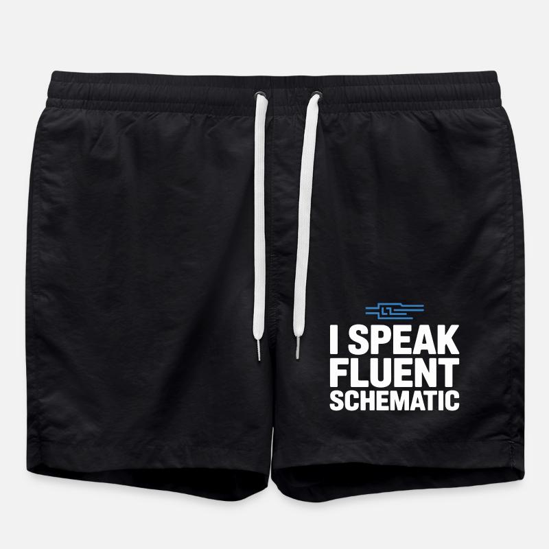 I speak fluent circuit diagram technology - Swim Trunks - black