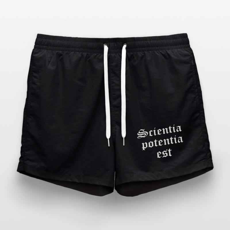 Knowledge is Power in Gothic Script Swim Trunks