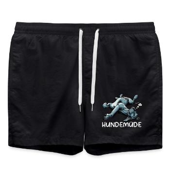 Hundemüde Deutsche Dogge Doggen Doggenbesitzer  - Badeshorts - Schwarz - Vorne - AI Model Male 185 light (185cm)
