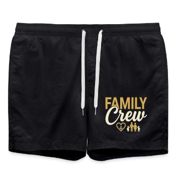 Family Crew Family Saying Parents Children - Swim Trunks - black - Front - AI Model Male 185 light (185cm)