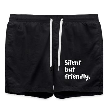 Introvertiert – Lustiges Introvertiert-Design – Sarkastisch - Badeshorts - Schwarz - Vorne - AI Model Male 185 light (185cm)