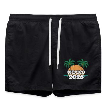 Mexiko 2026 - Badeshorts - Schwarz - Vorne - AI Model Male 185 light (185cm)