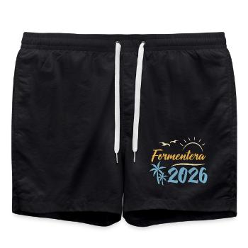 Formentera 2026 - Badeshorts - Schwarz - Vorne - AI Model Male 185 light (185cm)