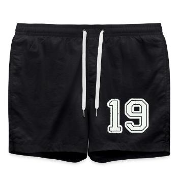 19 - Badeshorts - Schwarz - Vorne - AI Model Male 185 light (185cm)