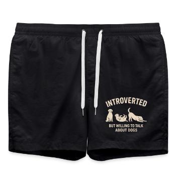 Hunde Introvertiert Talk About Dogs Shirt - Badeshorts - Schwarz - Vorne - AI Model Male 185 light (185cm)