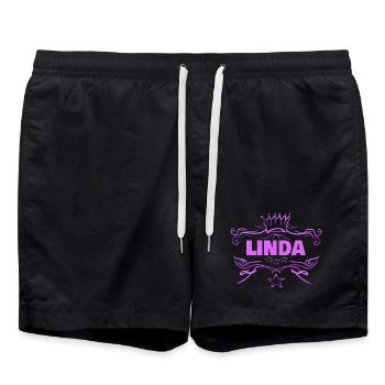 Linda als Frau - Badeshorts - Schwarz - Vorne - AI Model Male 185 light (185cm)