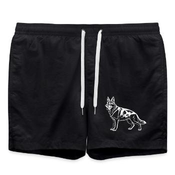 Deutscher Schäferhund Geschenk Hundebesitzer - Badeshorts - Schwarz - Vorne - AI Model Male 185 light (185cm)