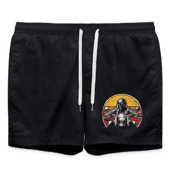 Motard rétro au coucher du soleil - Short de bain - noir - Devant - AI Model Male 185 light (185cm)