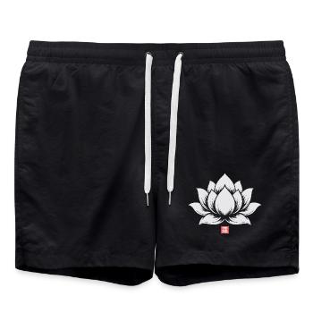Lotus Flower Japanese - Badeshorts - Schwarz - Vorne - AI Model Male 185 light (185cm)