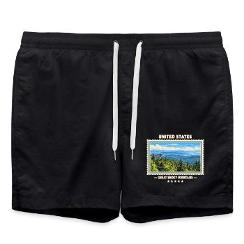 Vereinigte Staaten Great Smoky Mountains Vintage - Badeshorts - Schwarz - Vorne - AI Model Male 185 light (185cm)