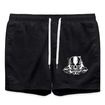 fitness crâne d'haltère - Short de bain - noir - Devant - AI Model Male 185 light (185cm)