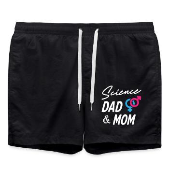 Funny Science Dad and Mom - Badeshorts - Schwarz - Vorne - AI Model Male 185 light (185cm)
