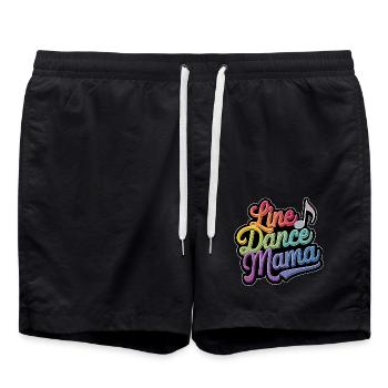 Mama tanzt Line Dance Line Dancing Mom - Badeshorts - Schwarz - Vorne - AI Model Male 185 light (185cm)