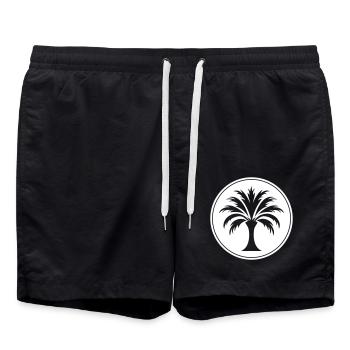 Palme Symbol - Badeshorts - Schwarz - Vorne - AI Model Male 185 light (185cm)