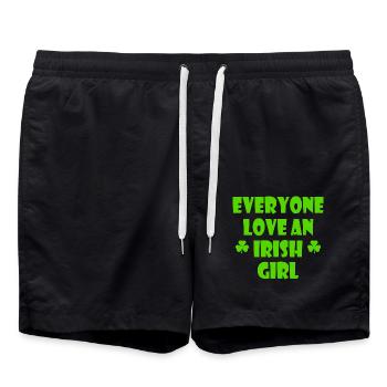 Everyone loves an irish girl - Badeshorts - Schwarz - Vorne - AI Model Male 185 light (185cm)