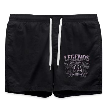 Legnden were born in 1964 60th birthday Sayings - Swim Trunks - black - Front - AI Model Male 185 light (185cm)