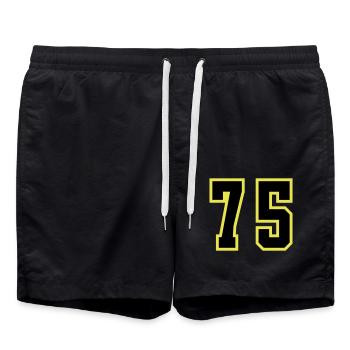 75 Number Leotard - Swim Trunks - black - Front - AI Model Male 185 light (185cm)
