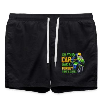 Moto de course de moto dicton - Short de bain - noir - Devant - AI Model Male 185 light (185cm)