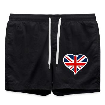 England flagge - Badeshorts - Schwarz - Vorne - AI Model Male 185 light (185cm)