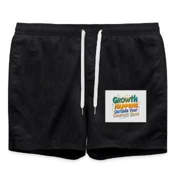 Wachstum findet außerhalb Ihrer Komfortzone statt - Badeshorts - Schwarz - Vorne - AI Model Male 185 light (185cm)